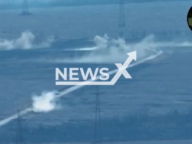 K2 battle group from the 54th brigade of the Armed Forces destroyed a column of Russian equipment in Donetsk region in May 2022. Note: This picture is a screenshot from the video (Battle group K-2 54 OMBr/Newsflash).