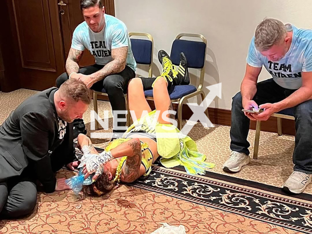 Swedish professional boxer Mikaela Lauren, 48, poses in undated photo. She was unrecognisable after a match in Vienna, Austria. Note: Private photo from social media. (@mikaelalauren76/NF/newsX)