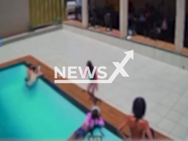 A 7-year-old child drowns in a swimming pool during a party in Palmeiras de Goias, Brazil, Sunday, Dec. 8, 2024. The girl's mother told authorities that she had left her daughter in the care of adults. Note: Photo a is screenshot from a video(NF/newsX)