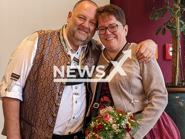 Oliver Rudel, 55, and his wife Naemi, 52, pose in undated photo. He was jailed for life in Stuttgart, Germany. Note: Private photo from social media. (@oliverrudel18/NF/newsX)