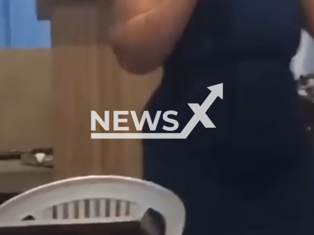 Cheated woman unmasks pastor during worship in Campos dos Goytacazes, Brazil, undated. The case went viral. Note: Photo a is screenshot from a video(@adelkenascimento/NF/newsX)