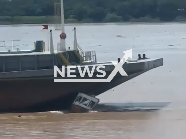 Ferry crashes speedboat in Codajas, Brazil, Monday, Dec. 30, 2024. Crew members on the boat jumped into the river to save themselves. Note: Photo is a screenshot from a video. (NF/newsX)