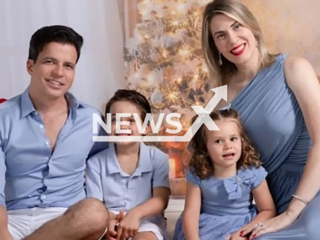 Picture shows businesswoman Mireylle Fries her husband and two children, undated. The family was in the plane that crashed in Ubatuba, Brazil. Note: Private photo taken from local media. (NF/newsX)