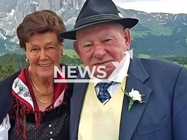 Maria, 88, and Christian Runggaldier, 89, pose in an undated photo. They died on the same day, after 64 years of marriage in Ortisei, Italy. Note: Private photo taken from local media. (NF/newsX)