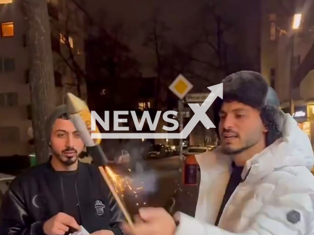 Arab influencer fires a rocket into an apartment in Berlin, Germany on New Year's Eve. He was arrested. Note: Photo a is screenshot from a video(@atallah.younes.31/NF/newsX)