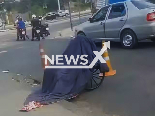 Picture shows the dead body of Aurora do Nascimento Marques, Jan.22, 2025. Her son was found carrying her body in a wheelchair. Note: Private photo taken from local media. (Newsflash/NX)