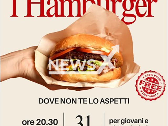 Picture shows the Facebook post of the church that offers free hamburgers for attending its service on Jan. 22, 2025. The aim is to attract young people to church. Note: Photo is a screenshot from a social media post. (Newsflash/NX)