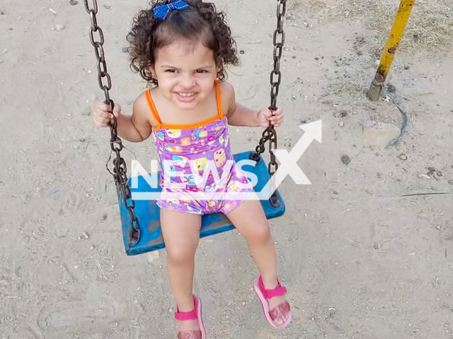 Picture shows Mirela Pinho, 2, undated. She was shot in Pilares, Rio in Brazil. Note: Private photo taken from local media. (Newsflash/NX)