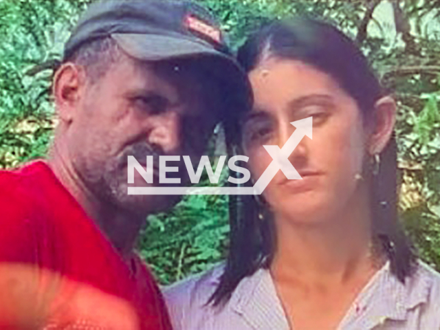 Picture shows Emival Antunes Barbosa, 47, with wife Regiane Alves da Silva, undated. He is suspected of stabbing his wife to death in a bar in Confresa, Brazil. Note: Private photo taken from local media. (Newsflash/NX)