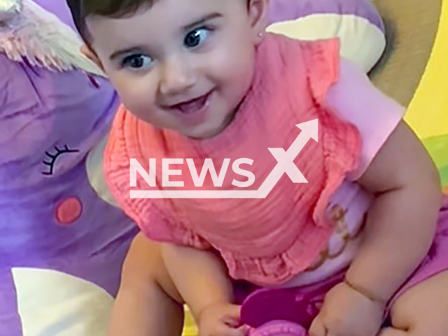 Picture shows eight-month-old Cecilia, undated. She accidentally made a purchase with a credit card. Note: Image is a screenshot from video. (@leopeewee/Newsflash/NX)