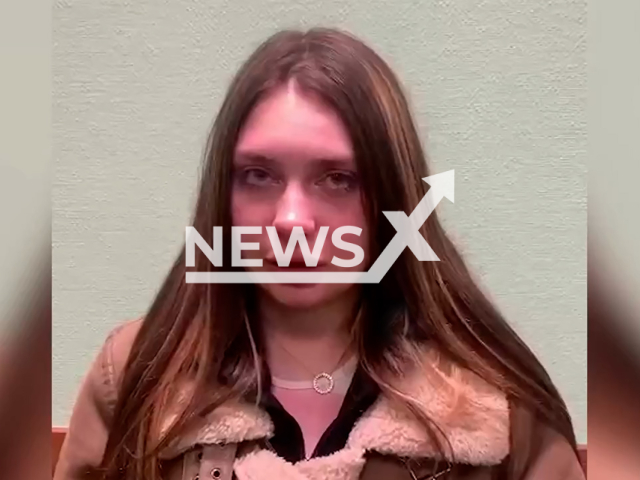 The 25-year-old Alina apologize for public urinating near the Kazan Cathedral in St. Petersburg, Russia on the 8th of January, 2025.Note: Photo is a screenshot from a video. (Newsflash/NX)