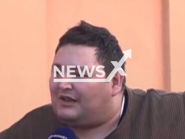 Picture shows Dimitri Fricano, 36,  in Biella, Italy, in November, 2023. He was given a 30-year prison sentence for the  murder of Erika Preti and was released from prison and will spend at least a year in house detention because he is 'very obese' and he must receive assistance, in Turin, Italy, in November,  2023. Note: Photo is a screenshot from video. (Newsflash)