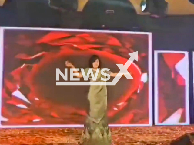 Parnita Jain, 23, fell on stage while dancing at her sister's wedding and died in Vidisha in India on Saturday, Feb. 8, 2025. Note: Photo is a screenshot from a video. (Newsflash/NX)