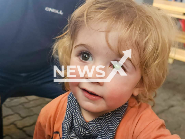 Picture shows the three-year-old boy, undated. His mother Michelle Saaiman said her son may lose vision after he was kissed by an infected person. Note: private photo taken from social media. (@michelle.d.rand.7/Newsflash/NX)