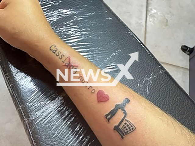 Picture shows Andressa Urach's tattoo after the modification, undated. She changed the tattoo dedicated to her ex-boyffriend. Note: Private photo taken from social media.(@andressaurachoficial/Newsflash/NX)