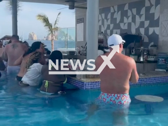 Woman explains why tourists should avoid swim-up bars in her hotel in Cabo, Mexico. Note: Picture is a screenshot from a video (@twofoodpiggies/Newsflash)