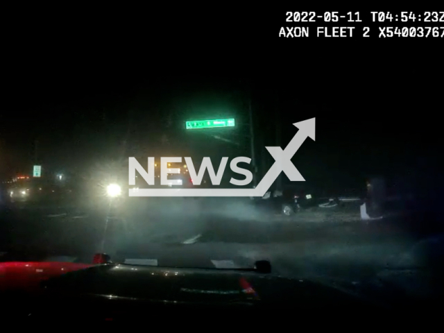 Driver trying to flee from police car ends up crashing into another vehicle, killing the innocent woman in Fort Worth, Texas on the 10th of May, 2022. Note: This picture is a screenshot from the video (Euless Police Department/Newsflash).