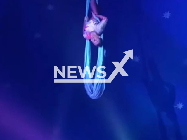 Acrobat falls from 6-meter height during circus performance in Russas, Brazil, April 27, 2025. He was hospitalized. Note: Photo is a screenshot from a video(Newsflash/NX)