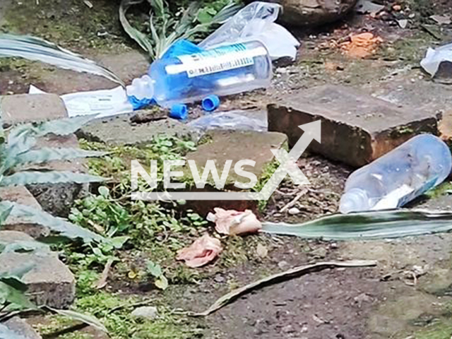 Photo shows two eyeballs on the ground, undated. A man gouged out a neighbour's eyes during an argument over leaking pipe in New Taipei City, Taiwan, on Thursday, 17 April, 2025. Note: Picture is taken from local media. (AsiaWire/NX)