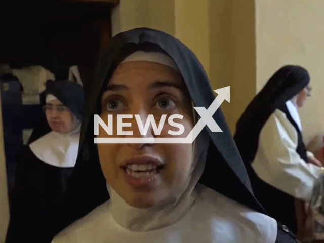 Nuns, belonging to the Cistercian order, left the structure following the removal of their abbess: Mother Aline Pereira Ghammachi, undated. The gesture caused a stir in the local community. Note: Image is a screenshot from video. (Newsflash/NX)
