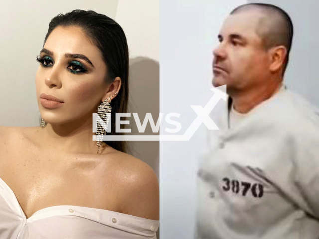 Picture shows Emma Coronel (left) and El Chapo (right). Note: Private photo. (Newsflash/NX)