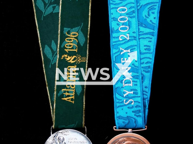 The two Olympic medals that were stolen and then posted online to sell, undated. They were later returned by the police in Belgium to their owner, judoka Gella Vandecaveye. Note: Picture is taken from social media. (@gella_vandecaveye/Newsflash/NX)