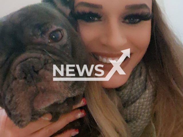 Picture shows Sandra K., 36, and her dog, undated. She has gone missing in Mansfelder Grund-Helbra, Germany. Note: Private photo taken from local media. (Newsflash/NX)