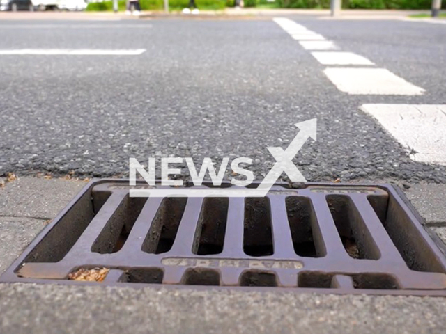 Picture shows drain in Braunschweig, Germany, undated. A man drowned looking for a ring that had fallen into the shaft. Note: Image is a screenshot from video. (Newsflash/NX)