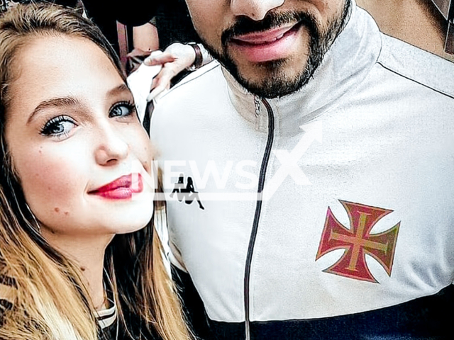 Picture shows Larissa and Payet, undated. She reported violence from Dimitri Payet. Note: Private photo taken from local media. (Newsflash/NX)