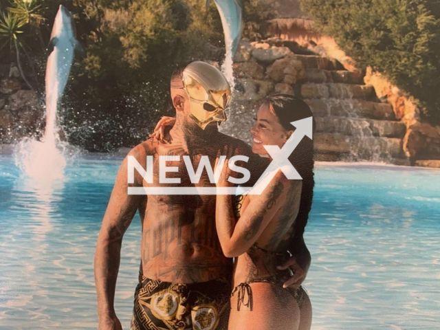 Picture shows 18 Karat and Maya, undated. Rapper 18 Karat fathers another child in prison in Dortmund, Germany. Note: Private photo taken from social media. (@ivomaya_/Newsflash/NX)