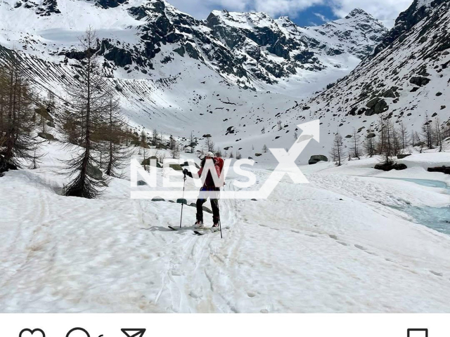 Picture shows the last post where Giorgia Rota tagged Alessandro Aresi, undated. They both died after they were swept by an avalanche on Alphubel mountain, Switzerland and their bodies were recovered on May 17, 2025. Note: Image is a screenshot from social media post. (Newsflash/NX)