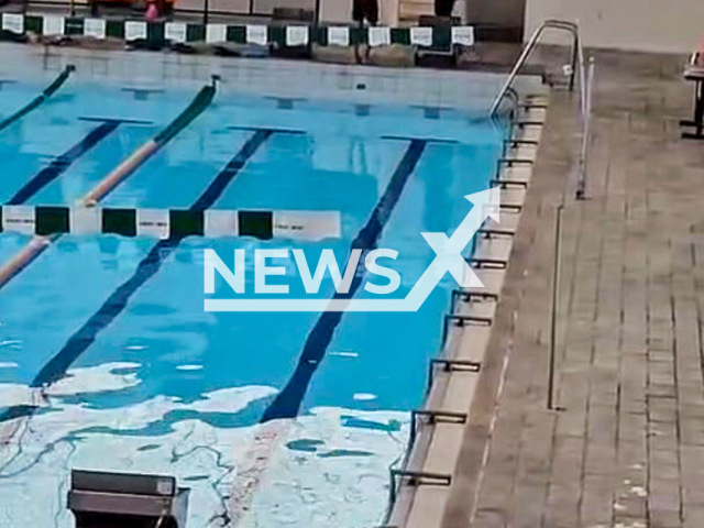 A teacher pushes a student into the water in Blumenau, Brazil, undated. He was fired on May 14, 2025. Note: Photo is a screenshot from a video(Newsflash/NX)