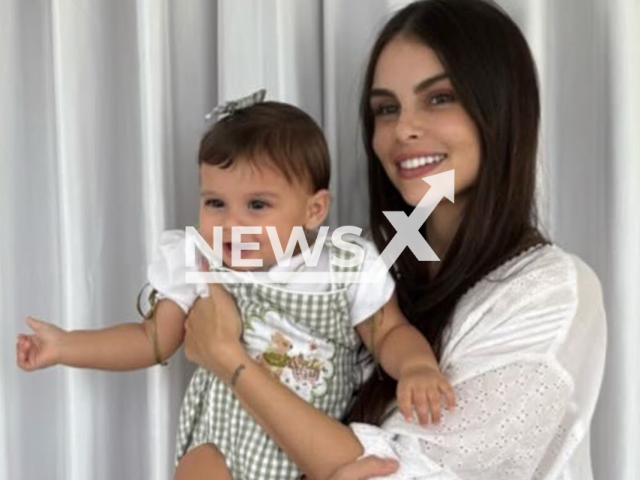 Amanda Kimberlly and her daughter Helena pose in undated photo. Neymar Jr. reportedly bought a mansion for her to live with her daughter, Helena. Note: Private photo taken from local media. (@akimberllya/Newsflash/NX)