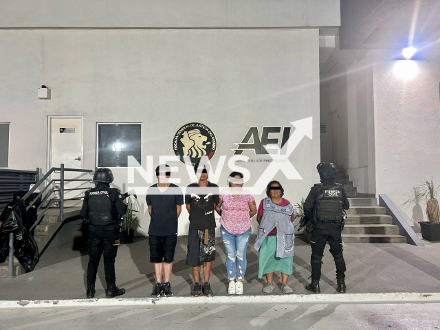 Picture shows a man identified as Brad Pitt (left), 19, arrested in Monterrey, Mexico, undated. He was found with weapons and drugs. Note: Police photo taken from local media. (Policia Monterrey/Newsflash/NX)