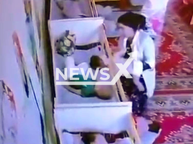 Two-year-old boy suffocates to death after hanging from a bed in a private nursery in Dushanbe, Tajikistan, on 19 May, 2025. A criminal case has been opened against the teacher. Note: Photo is a screenshot from a video(Newsflash/NX)