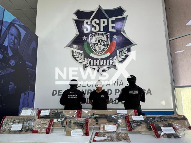 Picture shows the arrested Juan Carlos L., 34, undated. The arrest was made following an air and ground chase on the road to the town of El Pajarito, Mexico. Note: Police photo taken from local media. (SSPE Chihuahua/Newsflash/NX)