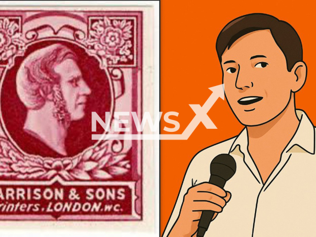 Picture shows the stamp (left) and the avatar used on the coins (right). Note: Private photo. (Newsflash/NX)
