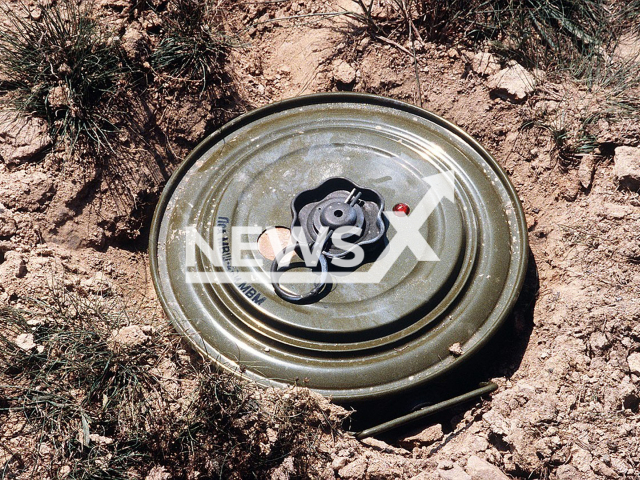 Illustrative image shows a Russian TM-46 anti-tank blast mine, undated. Note: Licensed photo. (Newsflash/NX)