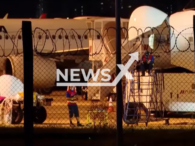 Picture shows the LATAM Boeing, undated. The plane that was hit by a vulture had to make an emergency landing at Goiania airport, Brazil, on Jun 07, 2025. Note: Image is a screenshot from video. (Newsflash/NX)
