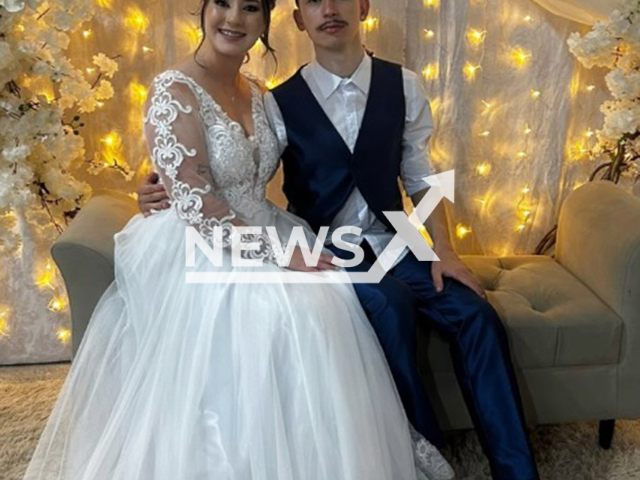 Picture shows Gustavo Schmitz and Pamela Berto Schmitz, undated. Gustavo fainted during their wedding in Salete, Brazil, on Jun.07, 2025. Note: Private photo taken from social media. (@pamih.pb/Newsflash/NX)