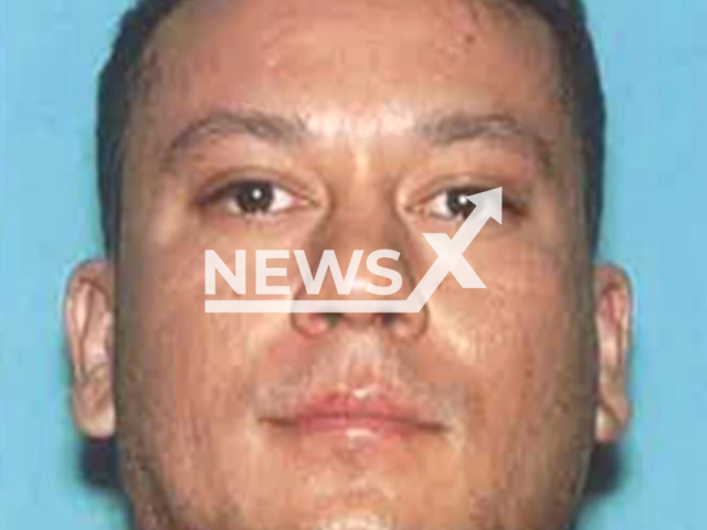 Matthew Dominguez, 32, was arrested  and was charged with masturbating in the home of a family where he and other officers were dispatched for a disturbance, on 12th May, in San Jose, USA. Note: Police photo. (County of Santa Clara/Newsflash)