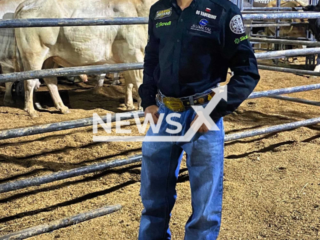 Jose Thaysson, 20, poses in undated photo. He died after being trampled by a bull in Nova Ubirata, Brazil. Note: Private photo taken from social media. (Newsflash/NX)
