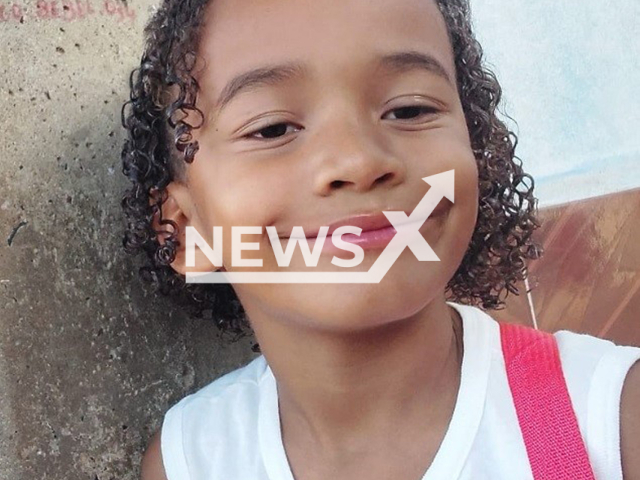 Noah Miguel dos Santos, 8, poses in undated photo. He was hit by a school van in Uberlandia, Brazil. Note: Private photo. (Newsflash/NX)