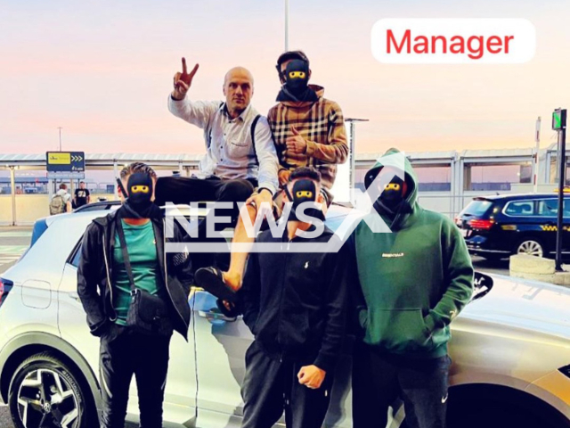 Picture shows Ahmet A. surrounded by his friends at Brussels Airport, undated. He is apparently a parkour runner. Note: Private photo taken from social media. (@ahmet_mulheim61/Newsflash/NX)