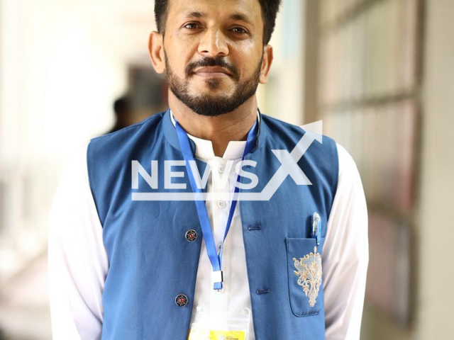 Picture shows teacher Niaz Ahmed, undated. He suddenly died in Lahore, Pakistan. Note: Private photo taken from social media. (@CrescentSchoolOfficial/Newsflash/NX)