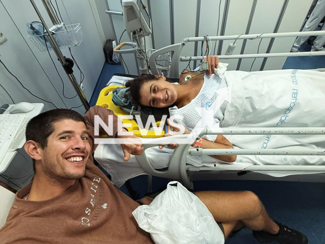 Picture shows athlete Sara Alonso with an unnamed man, undated. She was injured after a cow attacked her while training in Catalonia, Spain on Jul.13, 2025. Note: Private photo taken from social media. (@saraalonso5/Newsflash/NX)