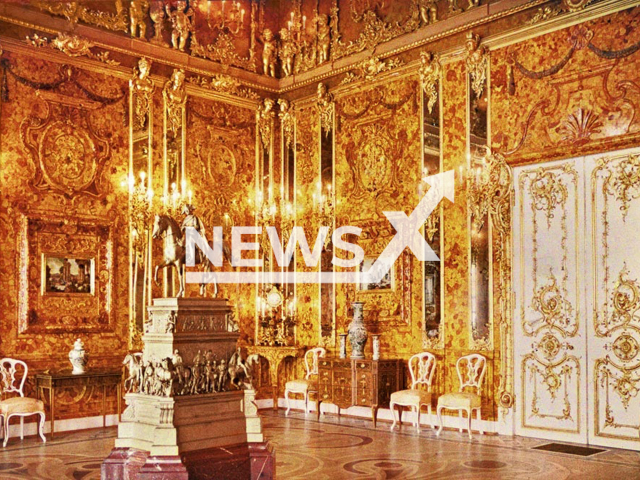 Autochrome of the Amber Room in the Catherine Palace, 1917. Note: Photo from Wikipedia. (Newsflash/NX)