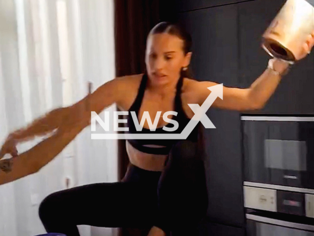 Young mother breaks her spine while filming a trend for social media in Yekaterinburg, Russia, undated. The video was shared on Instagram on July 31, 2025. Note: Photo is a screenshot from a video. (@mariana_vasiuc/Newsflash/NX)