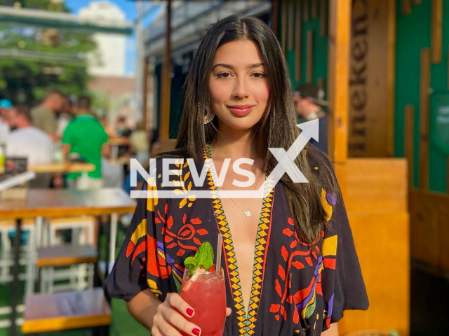 Gabriella Barboza, 22, was diagnosed with thyroid cancer when she was  used as a model of how a neck exam by a professor in class, in Sao Paulo, Brazil.
Note: Private photo.  (@gabriellabarboza/Newsflash)