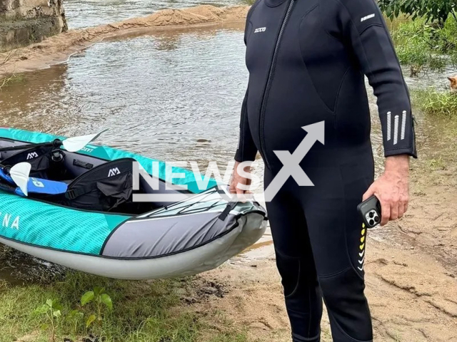 Marcelo Lima poses in undated photo. He died while trying to cross the Paraiba River in a kayak, Brazil. Note: Private photo. (Newsflash/NX)